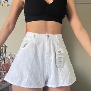Bershka white flare shorts!